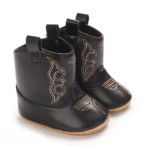 Bottes cowboy bébé noires brodées (1)