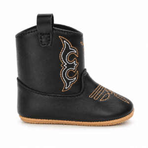 Bottes cowboy bébé noires brodées