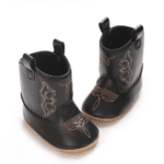 Bottes cowboy bébé noires brodées (3)