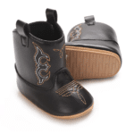 Bottes cowboy bébé noires brodées (4)