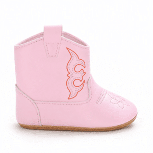 Bottes cowboy bébé roses brodées