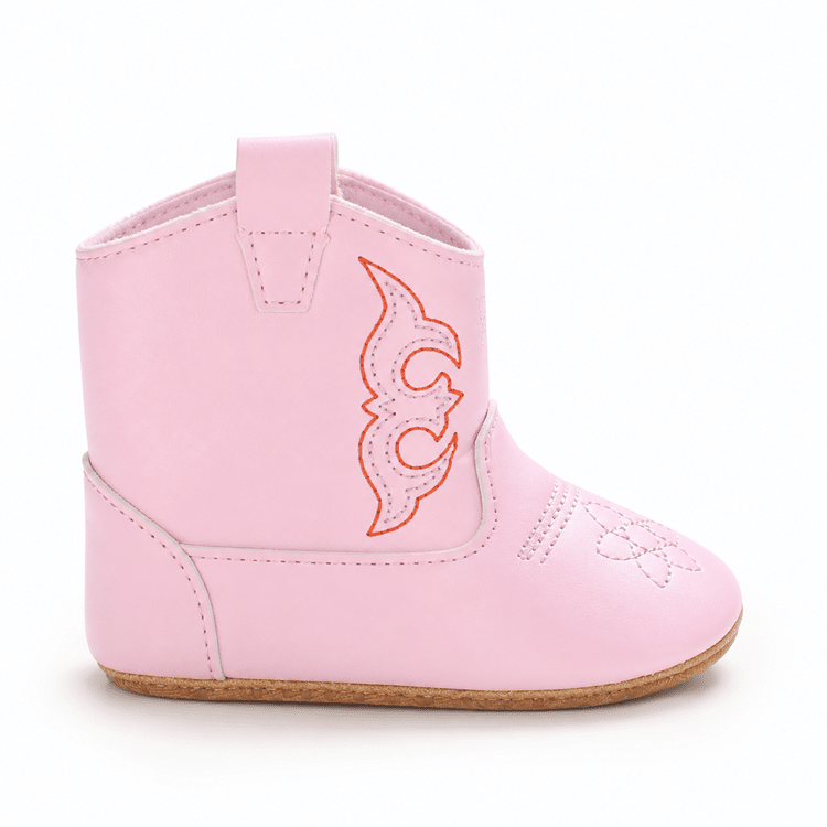 Bottes cowboy bébé roses brodées (1)