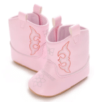 Bottes cowboy bébé roses brodées (2)