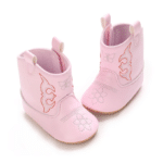 Bottes cowboy bébé roses brodées (3)