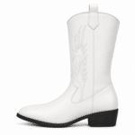 Bottes cowboy femme blanches broderies blanches (2)