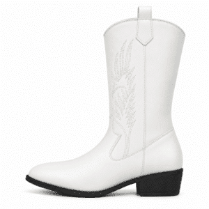 Bottes cowboy femme blanches broderies blanches