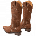 Bottes cowboy femme marron cognac cloutées (3)