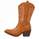 Bottes cowboy femme mi-mollet camel (3)