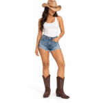 Bottes cowboy femme mi-mollet camel marron (2)