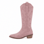 Bottes cowboy femme rose poudré tige haute (2)