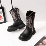 Bottes enfant cowboy noires pour extérieur (4)