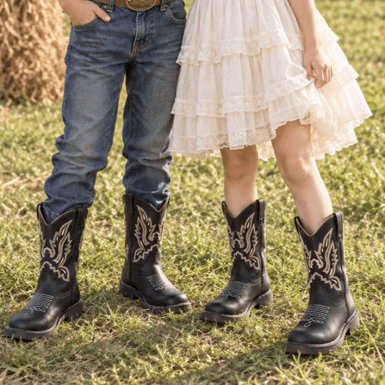 Bottes enfant cowboy noires pour extérieur (6)