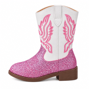 Bottes fille roses princesse western paillettes
