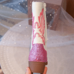 Bottes fille roses princesse western paillettes (4)