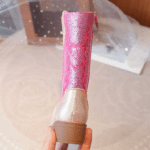 Bottes fille roses western à paillettes (6)