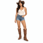 Bottes western femme cognac aspect cuir patiné (2)