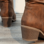 Bottes western femme cognac aspect cuir patiné (5)