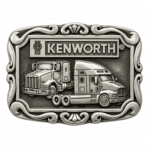 Boucle de ceinture camion Kenworth argentée style trucker américain