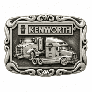 Boucle camion Kenworth argentée trucker américain
