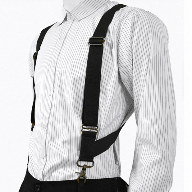 Bretelles cowboy noires en X vintage (2)