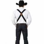 Bretelles cowboy noires en X vintage