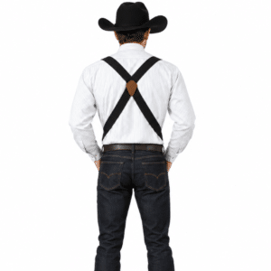 Bretelles cowboy noires en X vintage