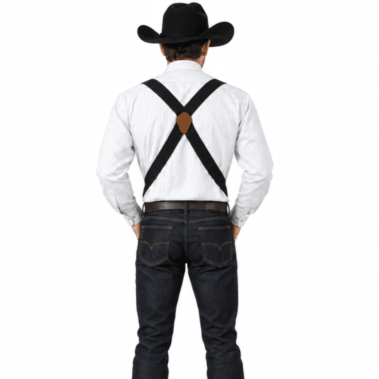 Bretelles cowboy noires en X vintage