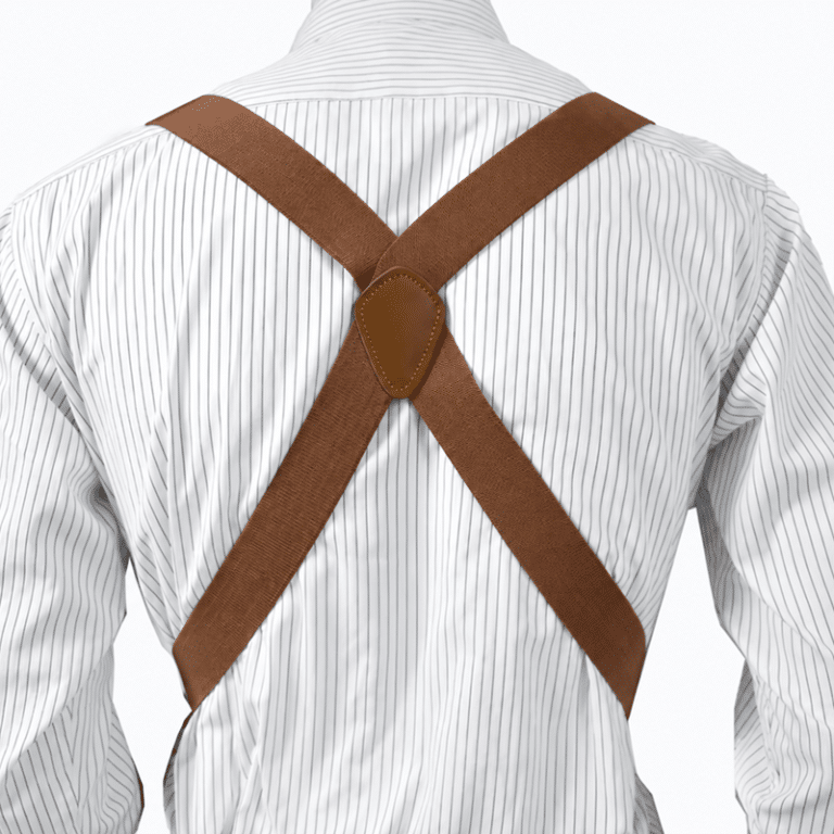 Bretelles marron en X mousquetons métalliques (1)