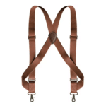 Bretelles marron en X mousquetons métalliques (3)