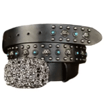 Ceinture cowboy cuir grande boucle motifs western (1)