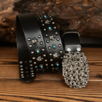 Ceinture cowboy cuir grande boucle motifs western (7)