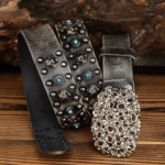 Ceinture cowboy cuir grande boucle motifs western (8)