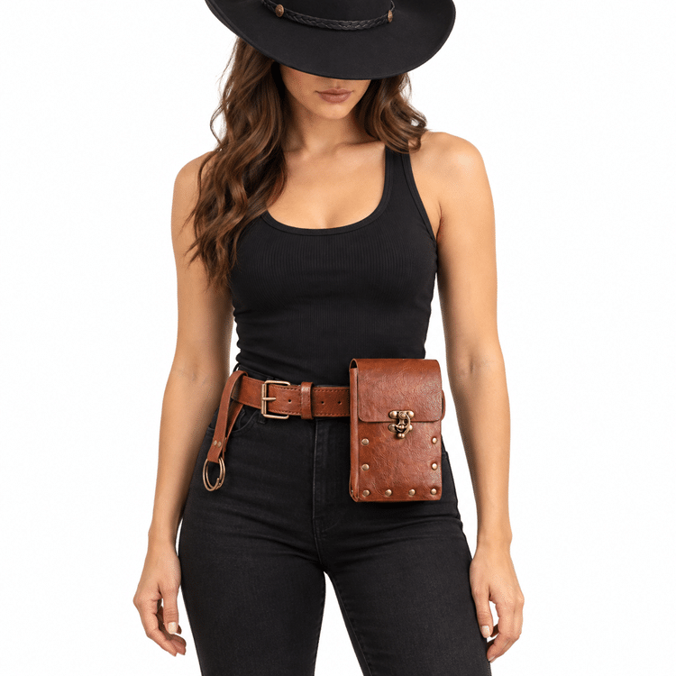 Ceinture cowboy et sacoche vintage (2)