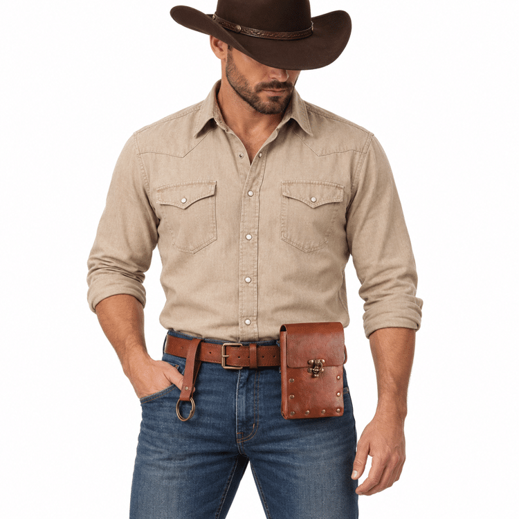Ceinture cowboy et sacoche vintage (3)
