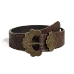 Ceinture cowboy femme marron boucle dorée vintage (1)
