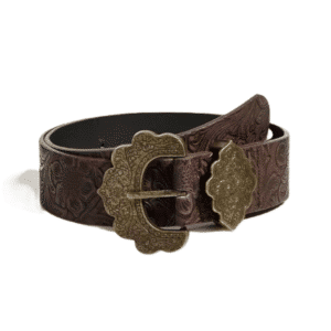 Ceinture cowboy femme marron boucle dorée vintage