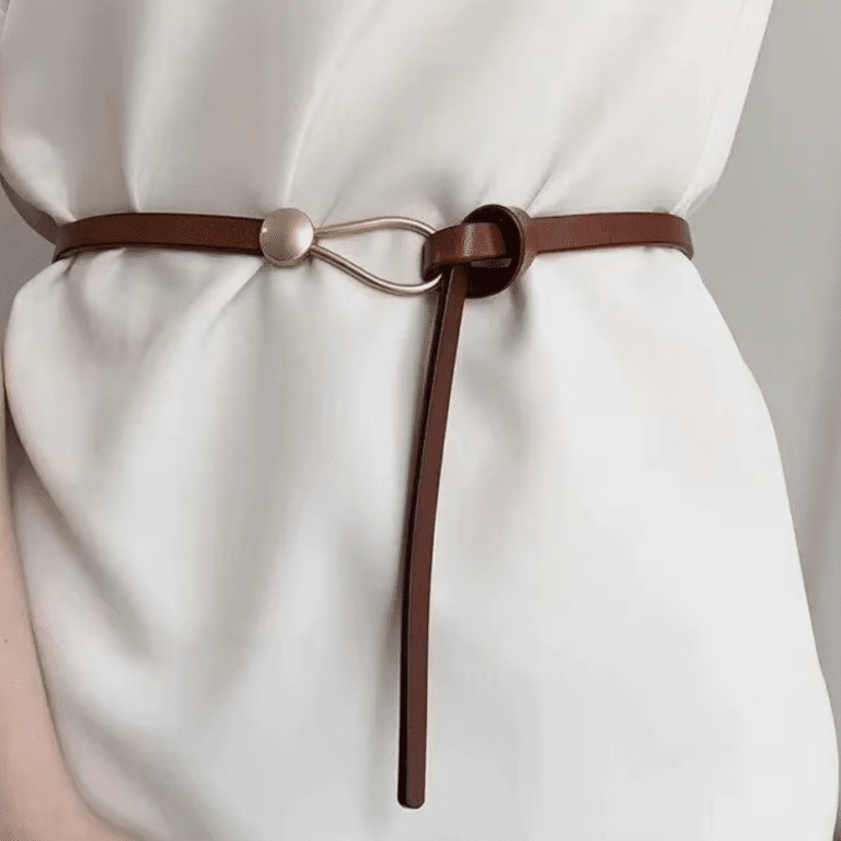 Ceinture cowboy fine simili cuir à nouer (4)