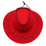 Chapeau cowboy Jessie rouge coutures noires