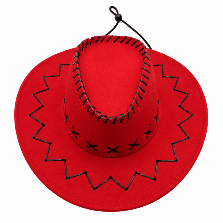 Chapeau cowboy Jessie rouge coutures noires