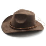 Chapeau cowboy marron médaillon tête de mort (2)