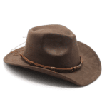 Chapeau cowboy marron médaillon tête de mort (4)
