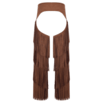 Chaps femme marron longues franges style cowboy (3)