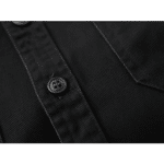 Chemise cowboy homme noire coton épais (1)