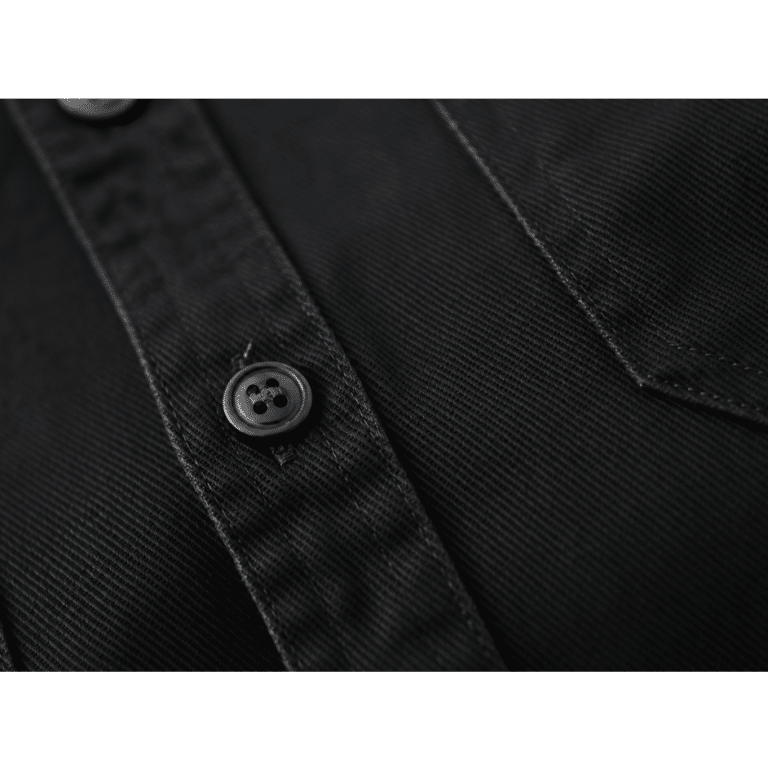 Chemise cowboy homme noire coton épais (1)