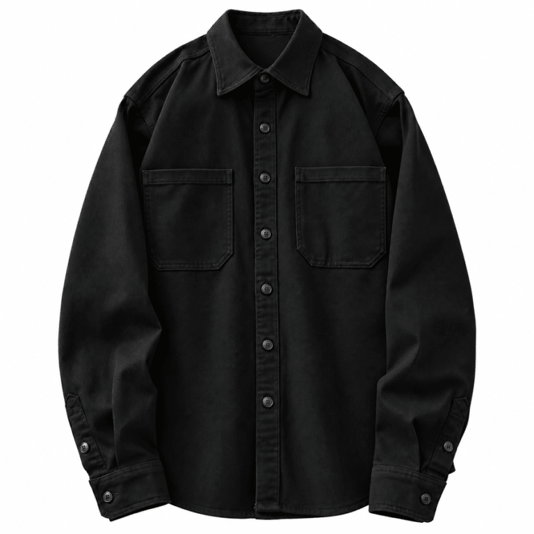 Chemise cowboy homme noire coton épais (2)
