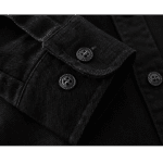 Chemise cowboy homme noire coton épais (3)