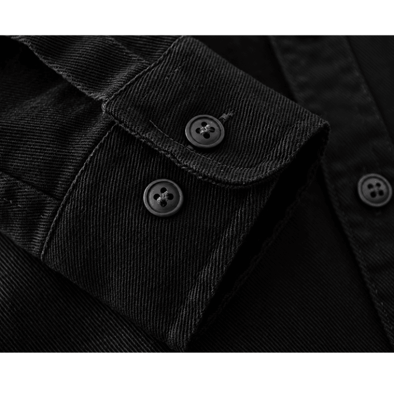 Chemise cowboy homme noire coton épais (3)