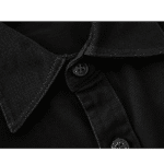Chemise cowboy homme noire coton épais (4)