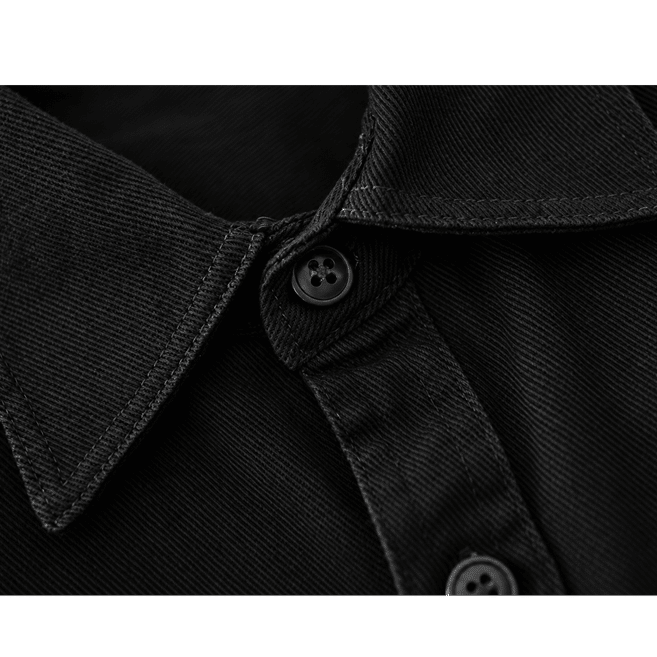 Chemise cowboy homme noire coton épais (4)
