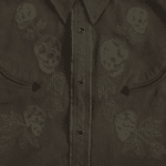 Chemise cowboy homme traditionnelle kaki brodée 100 % coton (10)